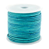 2.5mm Turquoise Distressed Round Leather Cord (75ft)