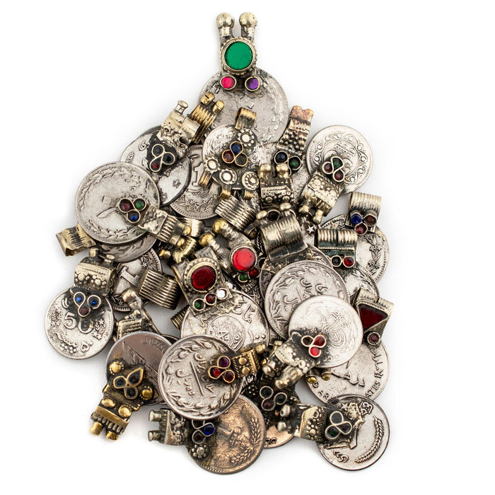 Fancy Afghani Coin Pendants (Set of 8) - The Bead Chest
