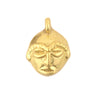 Round African Bright Brass Mask Pendant (21x27mm)