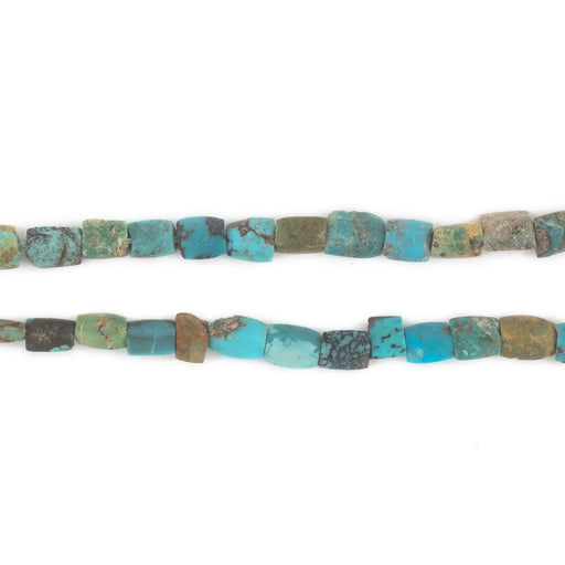 Flat Green Aqua Afghani Turquoise Beads - The Bead Chest