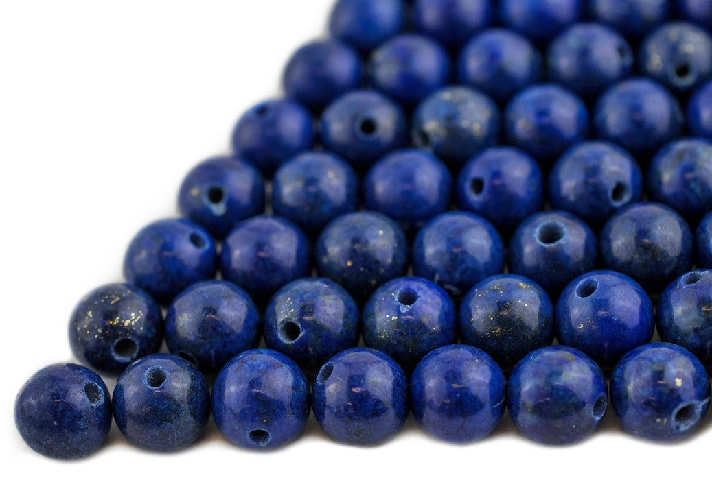 Round Lapis Lazuli Beads (7mm, Set of 100) - The Bead Chest