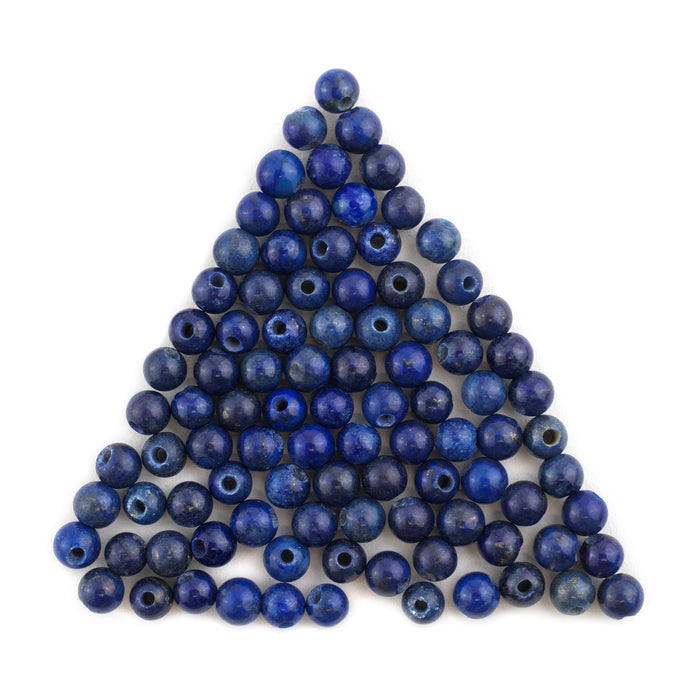 Round Lapis Lazuli Beads (5mm, Set of 100) - The Bead Chest