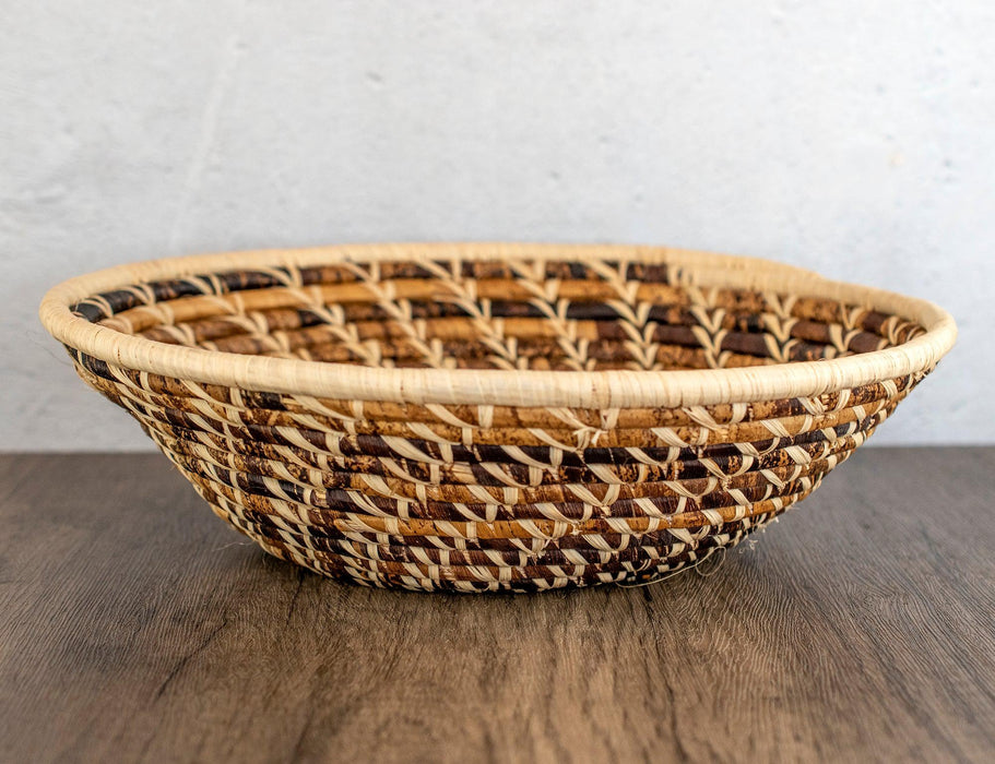 Tan Ugandan Spiral Basket (Large) - The Bead Chest