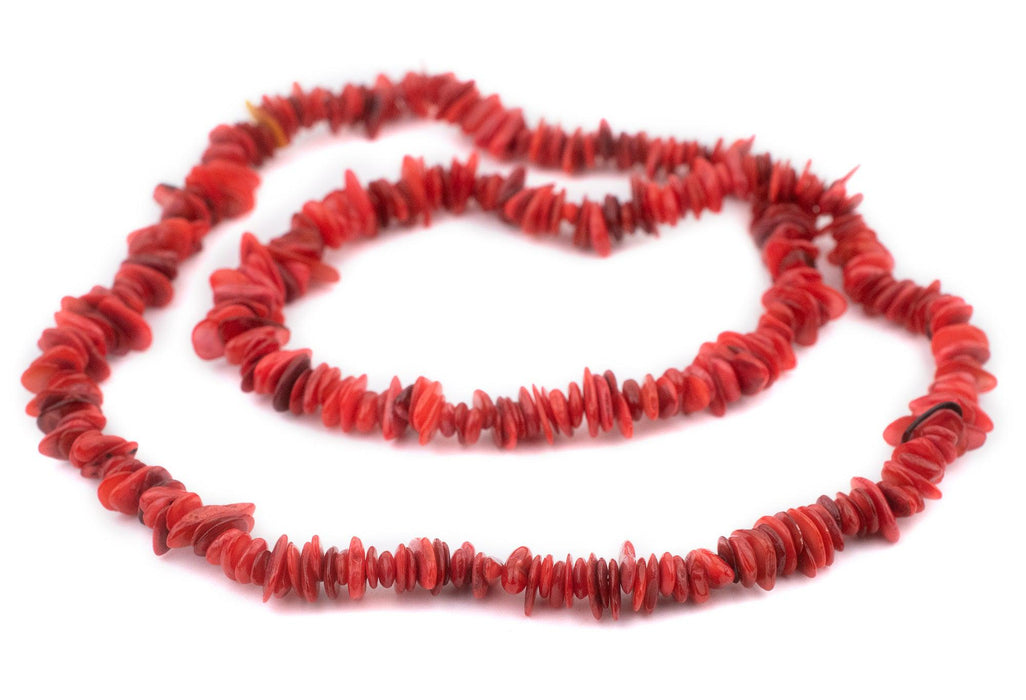 Red Chip Shell Beads - The Bead Chest