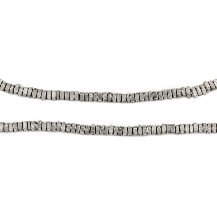 Silver Faceted Square Heishi Beads (3mm) - The Bead Chest