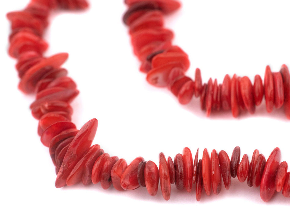 Red Chip Shell Beads - The Bead Chest