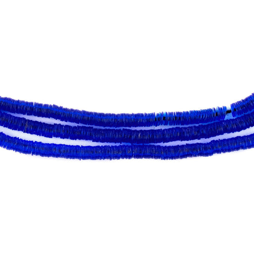 Translucent Cobalt Blue Vinyl Phono Record Beads (4mm) - The Bead Chest