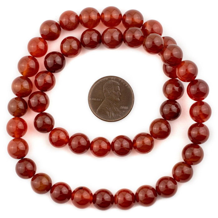 Dark Round Carnelian Beads (8mm) - The Bead Chest