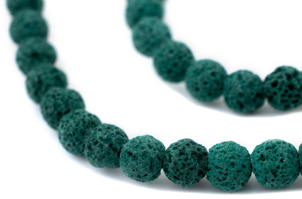 Green Volcanic Lava Beads (10mm) - The Bead Chest