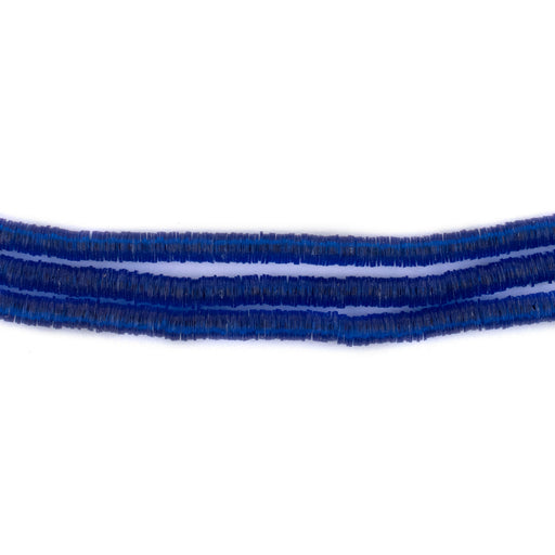 Translucent Cobalt Blue Vinyl Phono Record Beads (3mm) - The Bead Chest