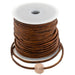 2.5mm Brown Distressed Round Leather Cord (75ft) - The Bead Chest