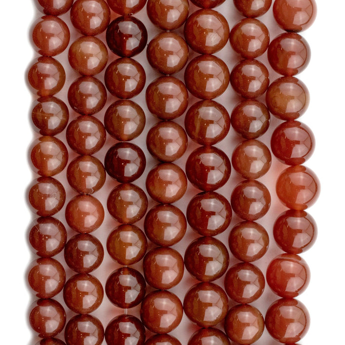 Dark Round Carnelian Beads (8mm) - The Bead Chest
