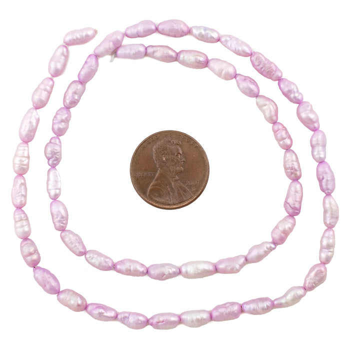 Lavender Vintage Japanese Rice Pearl Beads (4mm) - The Bead Chest