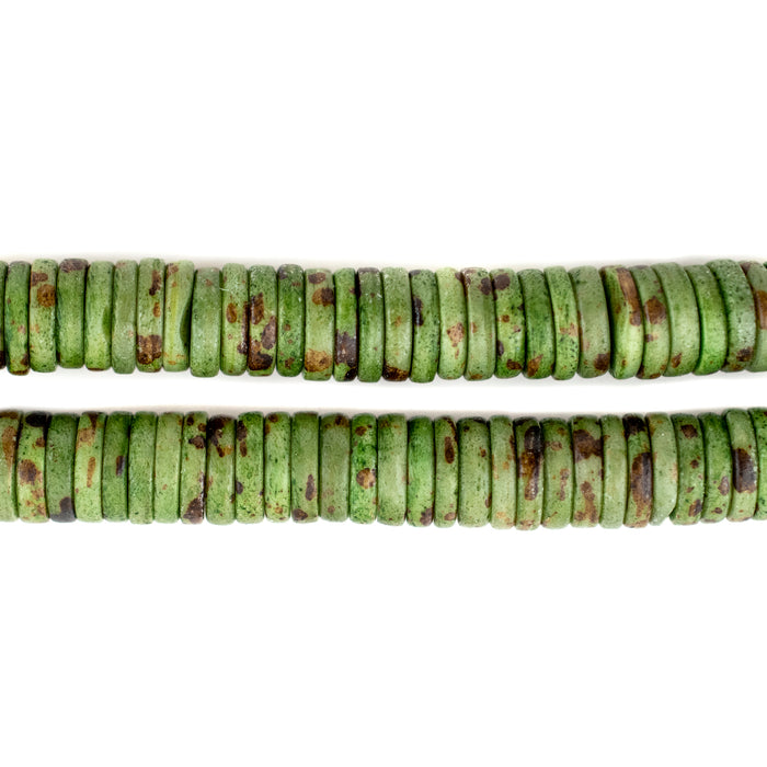 Olive Green Bone Button Beads (8mm) - The Bead Chest