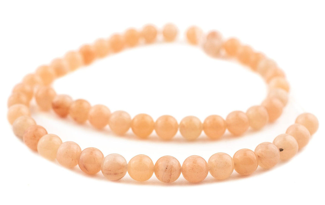 Peach Orange Round Aventurine Beads (8mm) - The Bead Chest