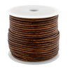 2.5mm Dark Brown Distressed Round Leather Cord (75ft)