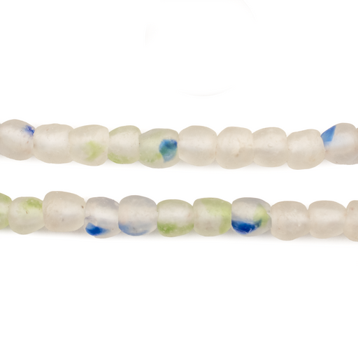 Speckled Green & Blue Recycled Glass Beads (7mm) - The Bead Chest
