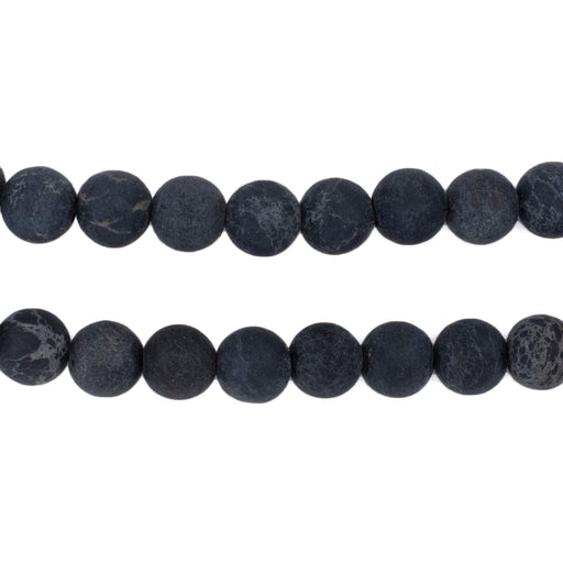 Matte Black Sea Sediment Jasper Beads (8mm) - The Bead Chest