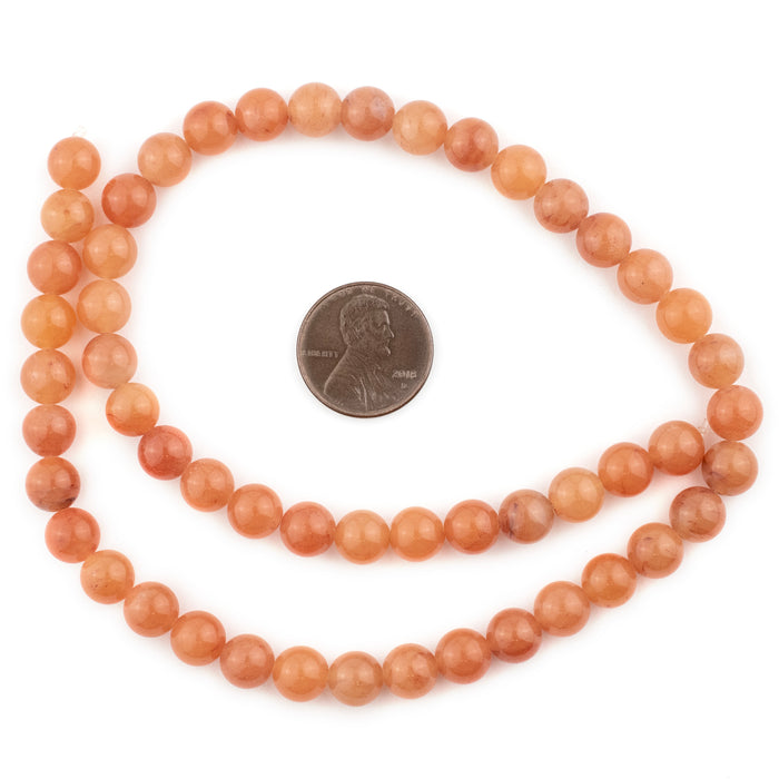 Orange Round Aventurine Beads (8mm) - The Bead Chest