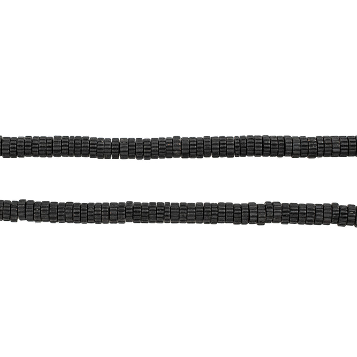 Midnight Black Patterned Gear Beads (3mm) - The Bead Chest