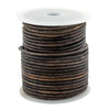2.5mm Grey Distressed Round Leather Cord (75ft)