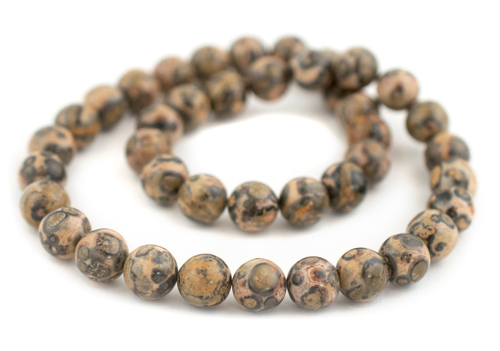 Round Leopard Jasper Beads (10mm) - The Bead Chest