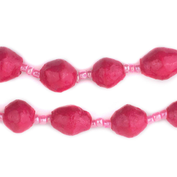 Hot Deal: Blush Red Recycled Paper Beads from Uganda - The Bead Chest