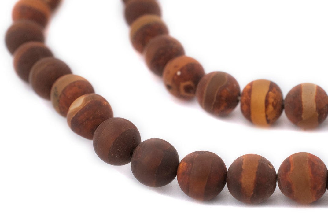 Striped Sphere Tibetan Agate Beads (10mm) - The Bead Chest