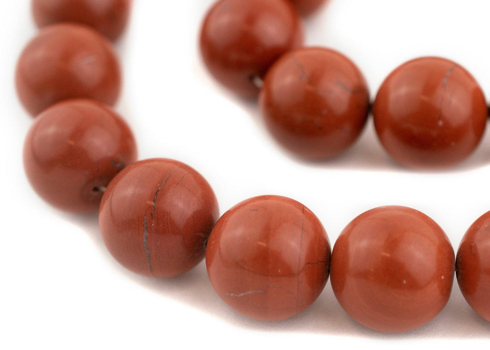 Round Red Jasper Beads (20mm) - The Bead Chest