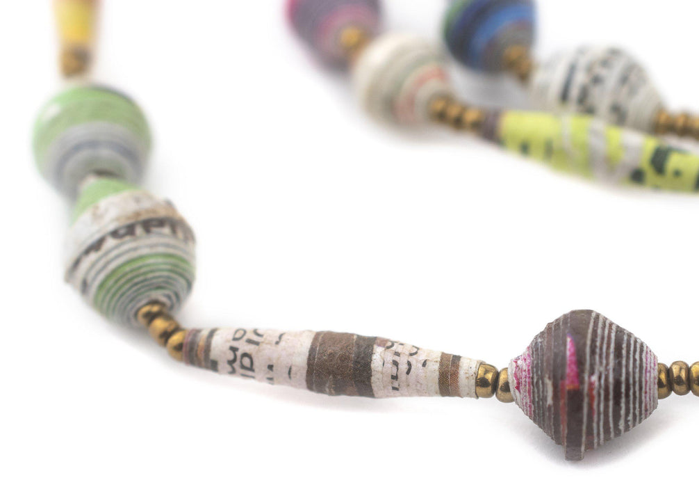 Elongated Recycled Paper Beads (Long Strand) - The Bead Chest