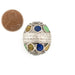 Blue, Green, and Yellow Enamel Oval Berber Bead (22mm) - The Bead Chest
