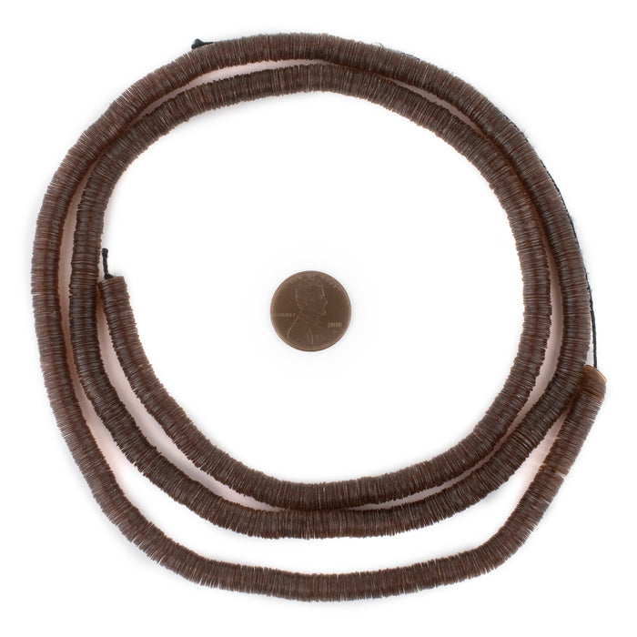 Translucent Brown Vinyl Phono Record Beads (6mm) - The Bead Chest