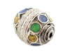 Blue, Green, and Yellow Enamel Oval Berber Bead (22mm)