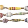 Elongated Recycled Paper Beads (Long Strand)