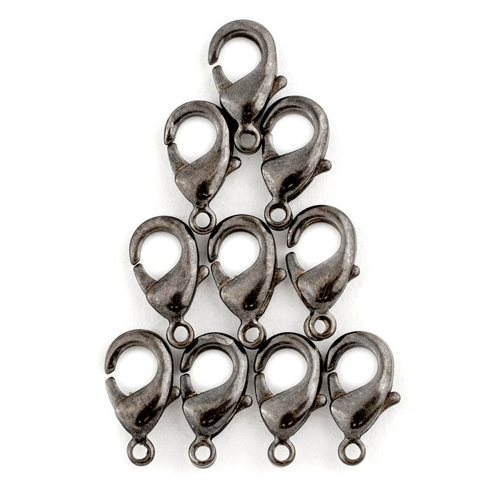 Gunmetal Lobster Clasp (12mm, Set of 10) - The Bead Chest