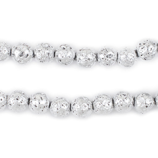 Silver Electroplated Lava Beads (8mm) - The Bead Chest