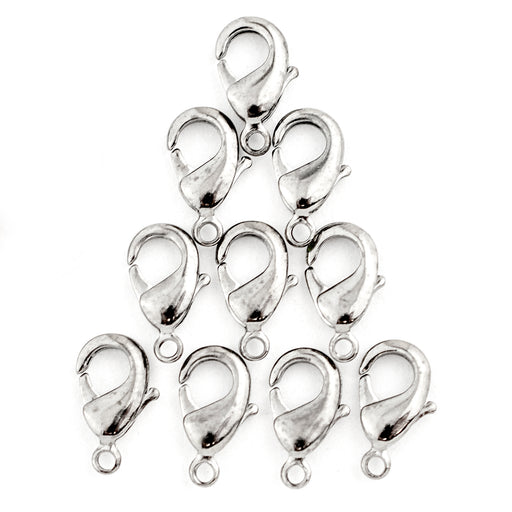 Silver Lobster Clasps (12mm, Set of 10) - The Bead Chest