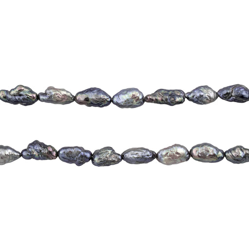 Iridescent Charcoal Vintage Japanese Rice Pearl Beads (4mm) - The Bead Chest