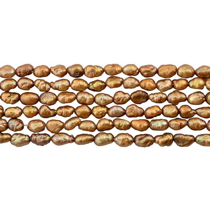 Golden Brown Vintage Japanese Rice Pearl Beads (4mm) - The Bead Chest