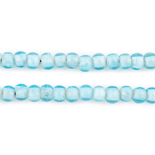 Aqua Marine White Heart Beads (6mm) - The Bead Chest