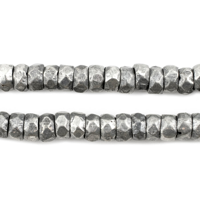 Antique Silver Diamond Cut Cylinder Beads (4x8mm) - The Bead Chest