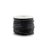 0.8mm Black Distressed Round Leather Cord (75ft)