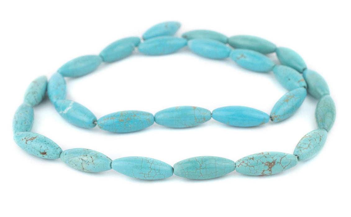 Turquoise-Style Oval Stone Beads (30x10mm) - The Bead Chest