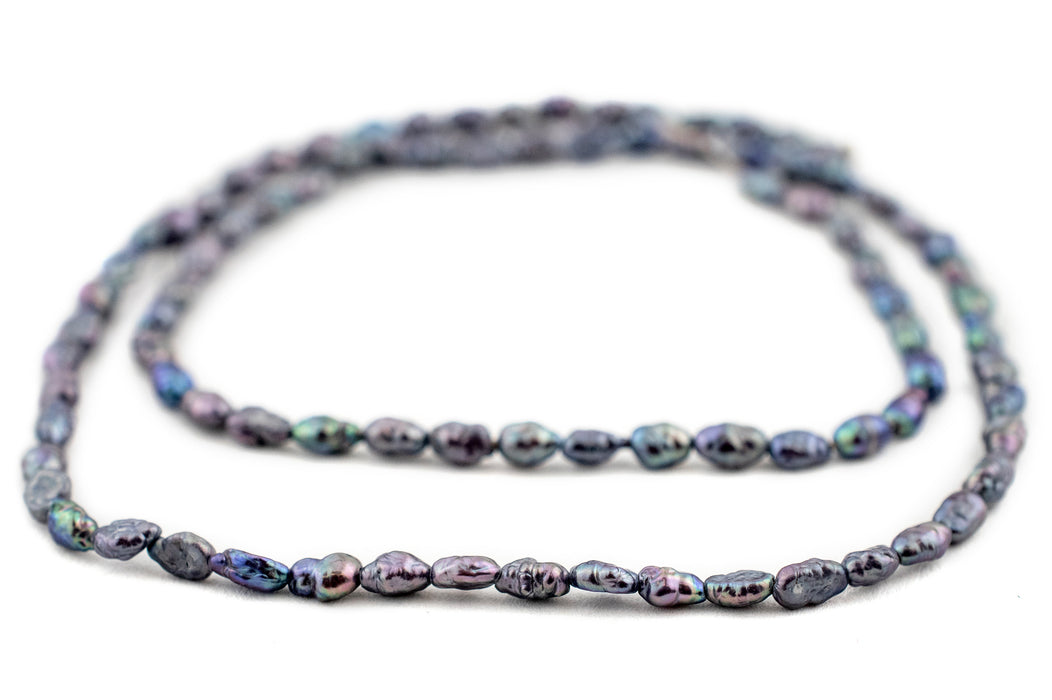 Iridescent Purple Vintage Japanese Rice Pearl Beads (3mm) - The Bead Chest