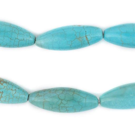 Turquoise-Style Oval Stone Beads (30x10mm) - The Bead Chest