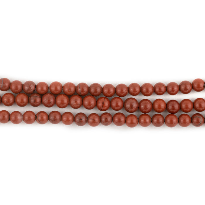 Round Red Jasper Beads (4mm) - The Bead Chest