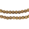 Antiqued Brass Electroplated Lava Beads (6mm)