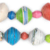 Light Medley Multicolor Recycled Paper Beads from Uganda (Large)