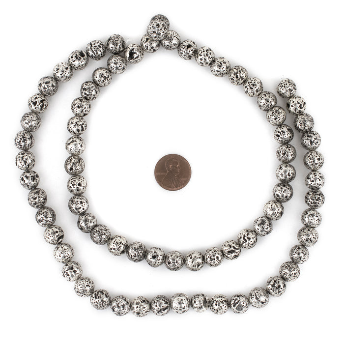 Antiqued Silver Electroplated Lava Beads (10mm) - The Bead Chest