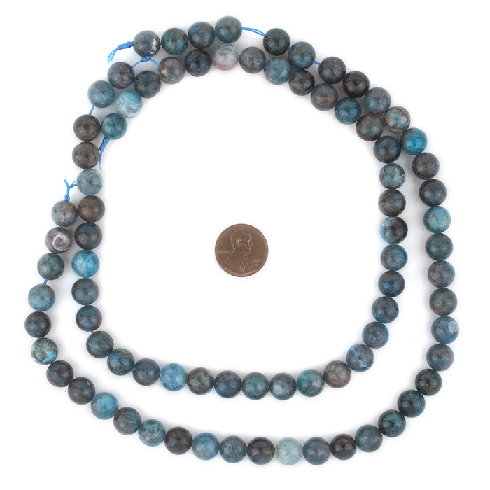 Round Blue Apatite Beads (10mm) - The Bead Chest